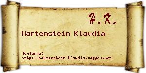 Hartenstein Klaudia névjegykártya
